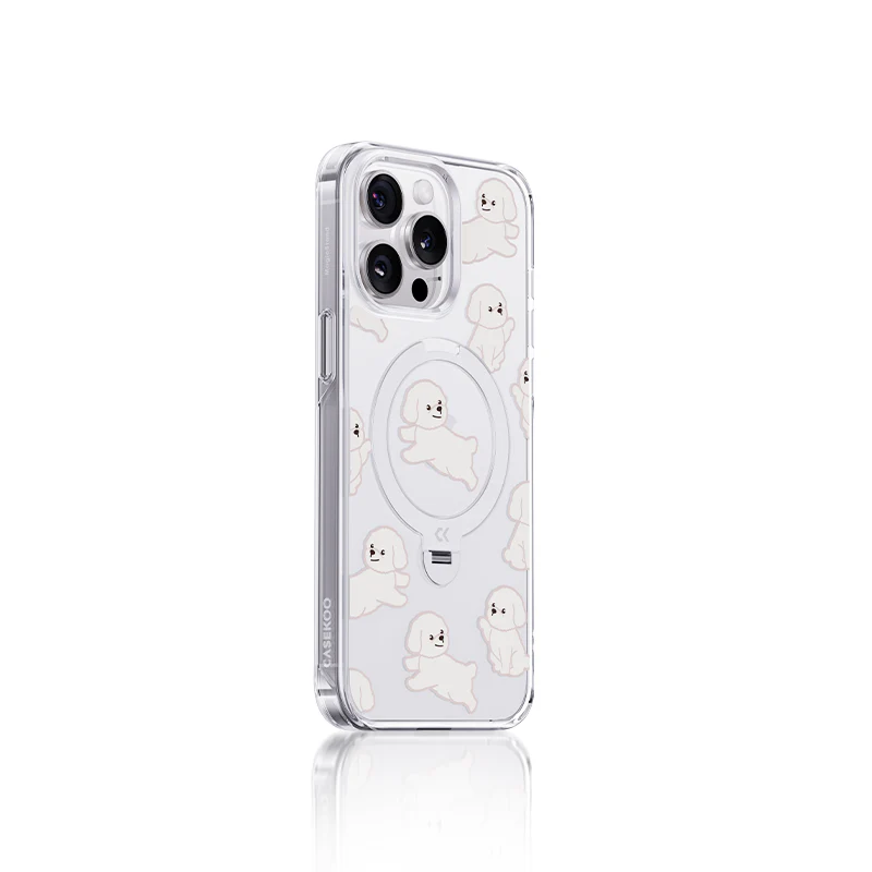 Fluffy Bichon Magic Stand Pro Case for iPhone - Image 4